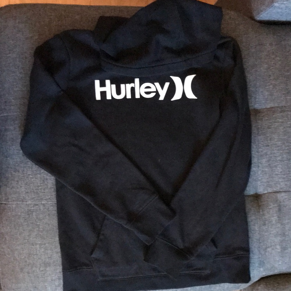 Hurley Hooded Sweatshirt Black Teen XL Nice ! Soft.